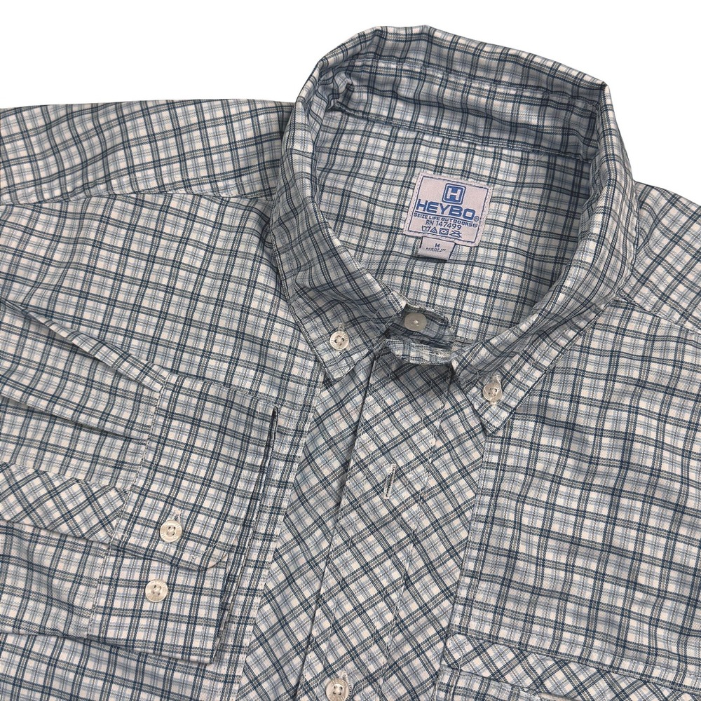 HEYBO Plaid Button Down Shirt Mens Medium Long Sleeve Casual Outdoor EUC! Clean